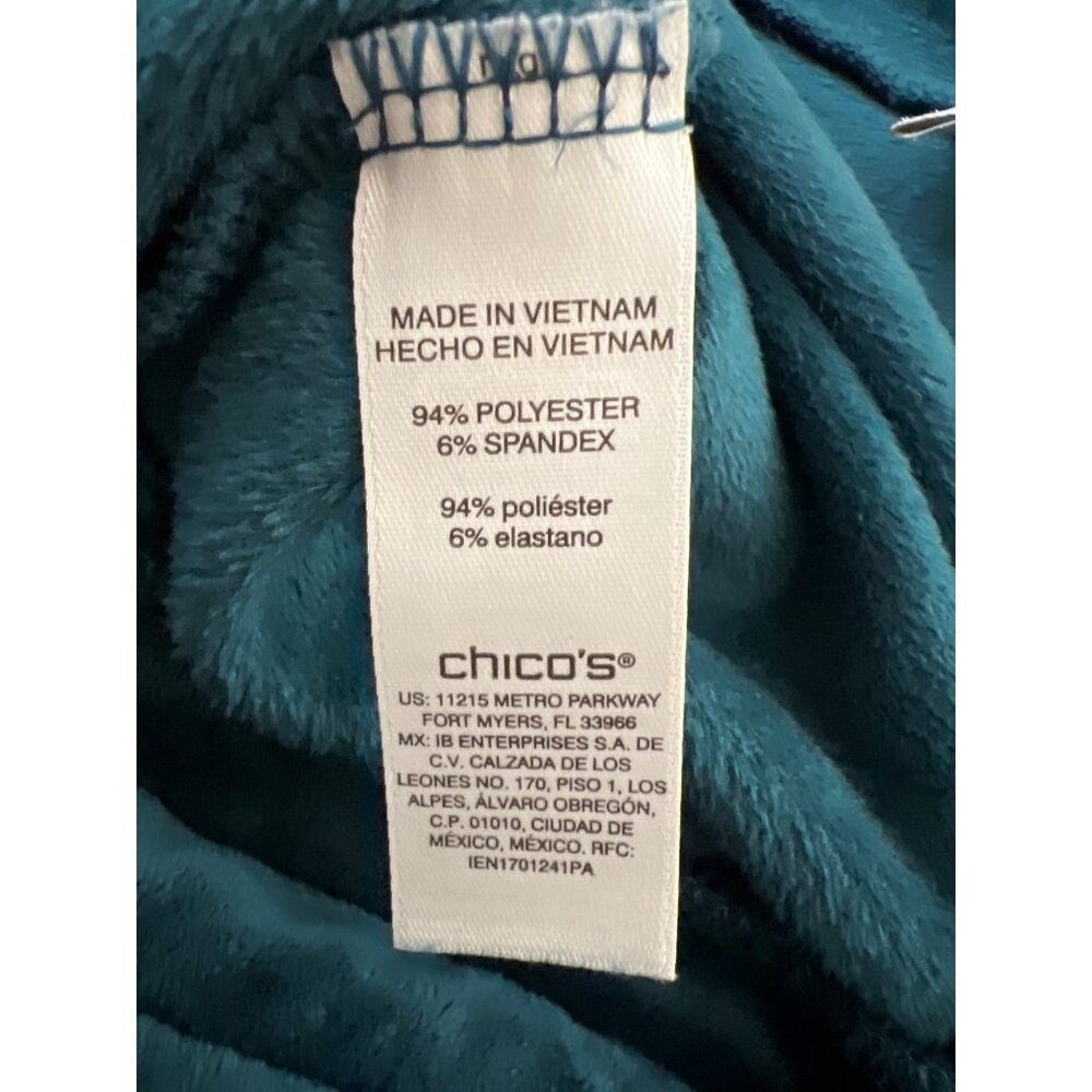 Weekends By Chicos Velvet Drawstring Pants Emeral… - image 3